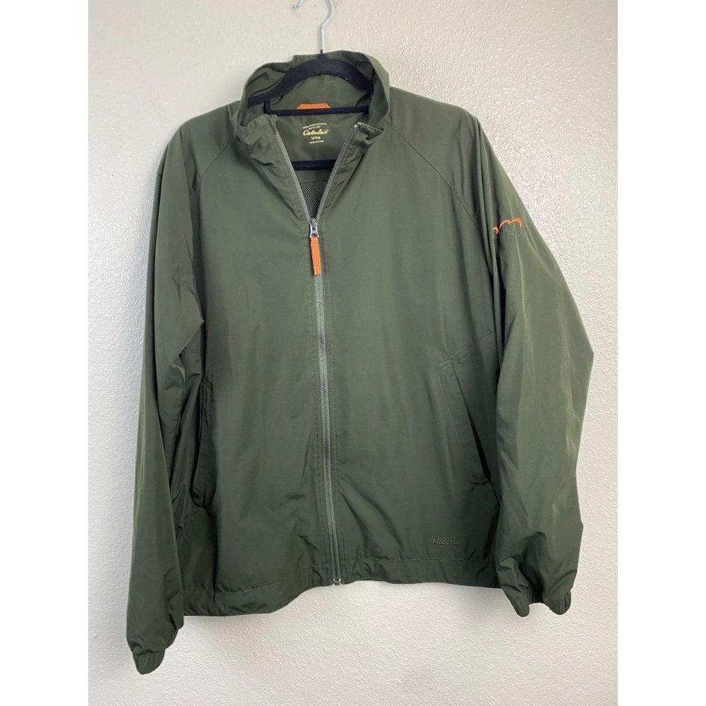 Cabela's Mens Jacket size Medium Green Outdoor Windcrest Windbreaker Performance